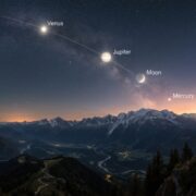 17. června se na obloze seřadí Merkur, Jupiter, Venuše a Měsíc