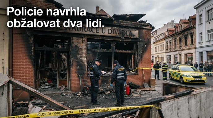 Policie navrhla obžalovat dva lidi kvůli požáru restaurace v Mostě