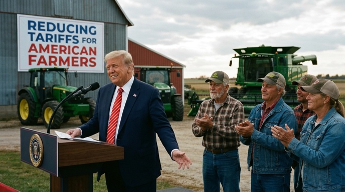 Trump snížil cla na dovoz zemědělské techniky pro farmáře