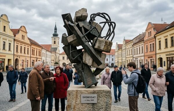 Socha v Plané nad Lužnicí vyvolává kontroverze kvůli svému tvaru