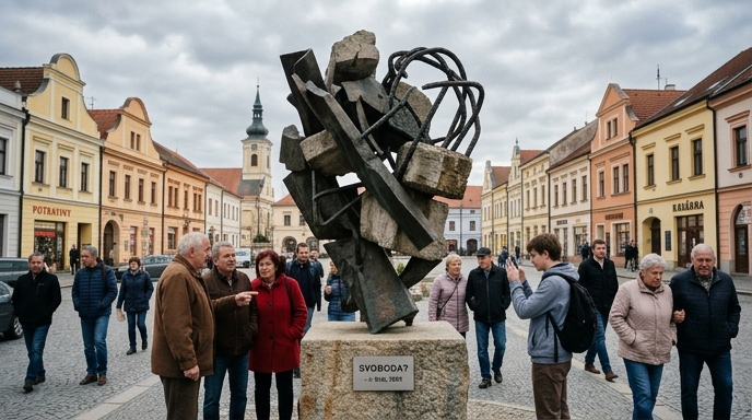 Socha v Plané nad Lužnicí vyvolává kontroverze kvůli svému tvaru