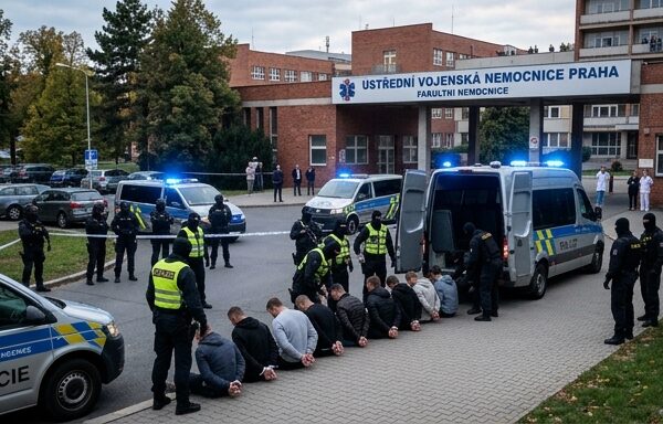 Policie zasahovala v Ústřední vojenské nemocnici v Praze a zadržela 11 lidí